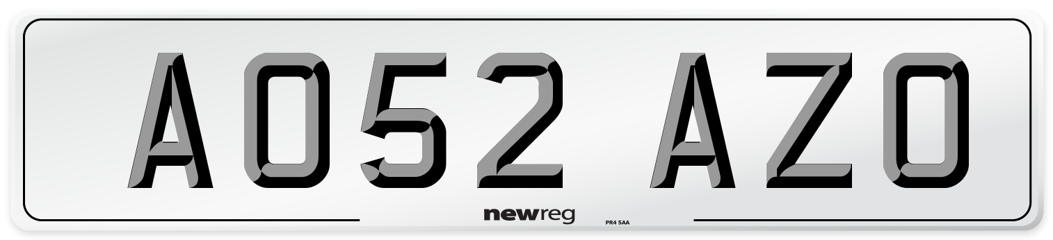 AO52 AZO Number Plate from New Reg